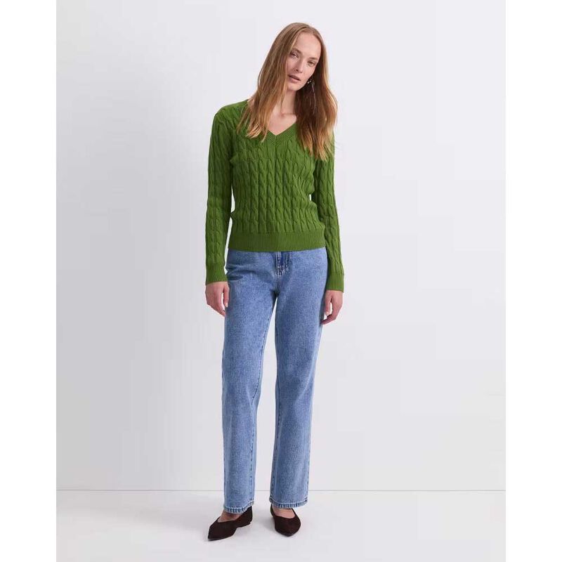 Sportscraft Merino Cable V-Neck Sweater image number 3